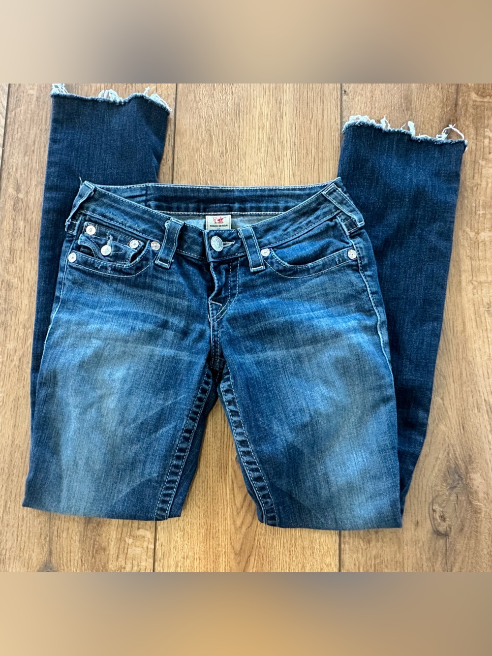 True Religion Women's Blue Straight Leg Jeans